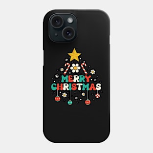 Merry Christmas Groovy Family Xmas Tree Family Christmas Phone Case