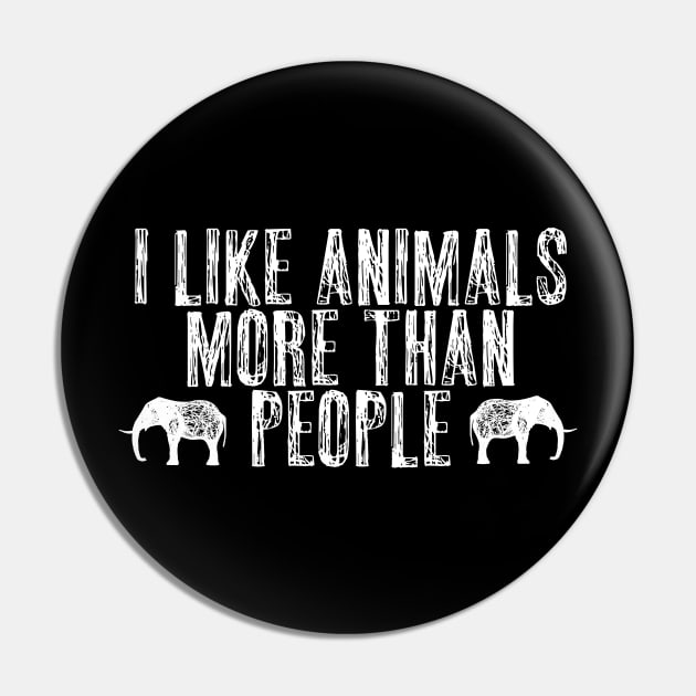 I Like Animals More Than People Vegan Activism Pin by KindWanderer