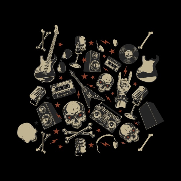 Skull Rock N Roll by Louis_designetc