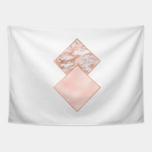 Diamond rose gold marble - soft blush Tapestry