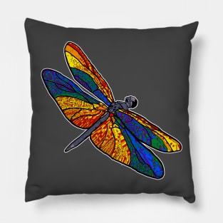 Rainbow Dragonfly Pillow