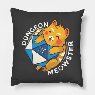 Dungeon Meowster White Pillow