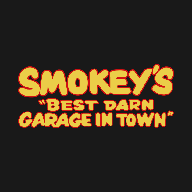 1997 - Smokey's Garage (Gold and Red on Black) by jepegdesign