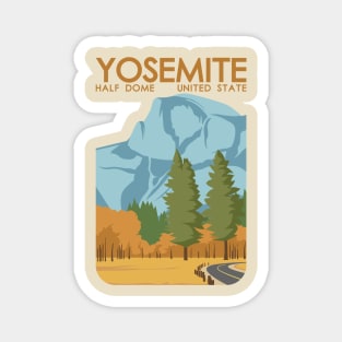 Yosemite half dome summer vintage Magnet