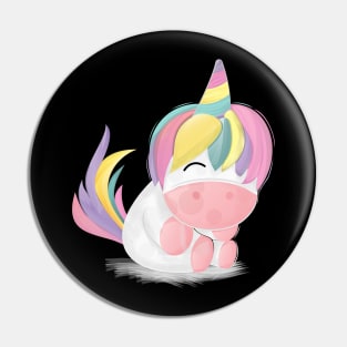 Cute Unicorn Watercolor Illustration Pin