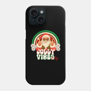 Jolly Vibes only Retro Groovy Santa Phone Case