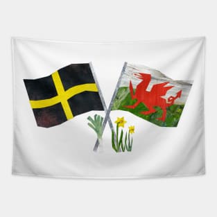 Welsh & St. Davids flags. Tapestry