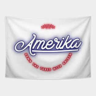 Amerika monogram  - Down the Tubes With Obiden Crest Tapestry