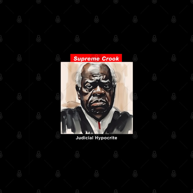 Clarence Thomas: Supreme Crook on a Dark Background by Puff Sumo