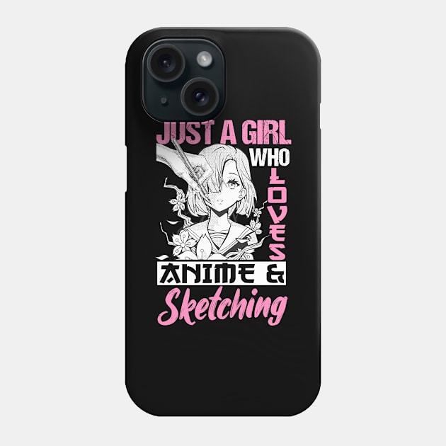 Otaku Just A Girl Who Loves Anime and Sketching Phone Case by TheTeeBee