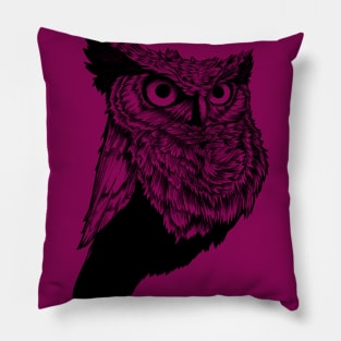 Owl line art with no colors Pillow