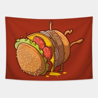 Breakdancing Hamburger Tapestry