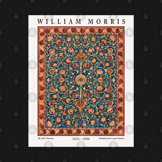 William Morris Exhibition Design Holland Park Carpet Pattern by VanillaArt