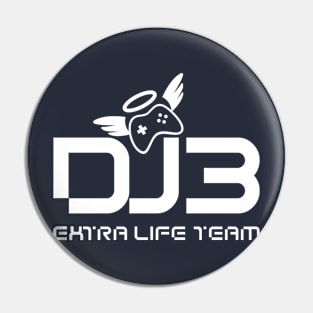 DJ3 White Logo Pin