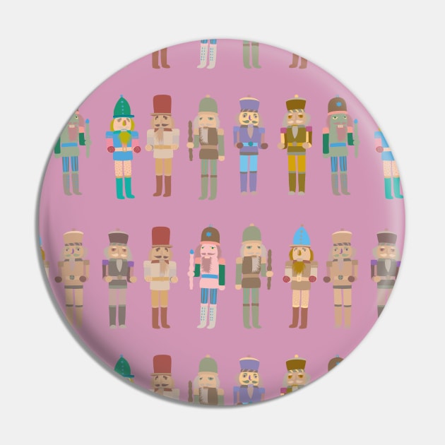 Nutcrackers on pink Pin by Flyingrabbit