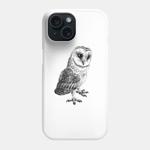 Owl drawing Phone Case by NatureDrawing