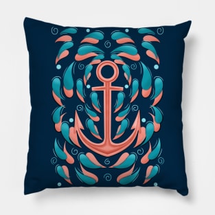 Anchor Swirls, sea, maritime, lost souls Pillow