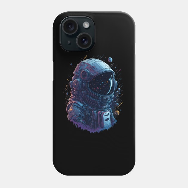 Astronout and Stars Phone Case by Contrapasso