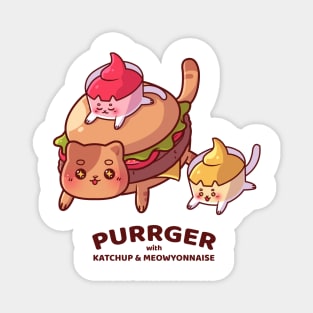 Purrger with Katchup & Meowyonnaise Magnet