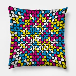 Warped Metaballs Pattern (CMYK Colour) Pillow