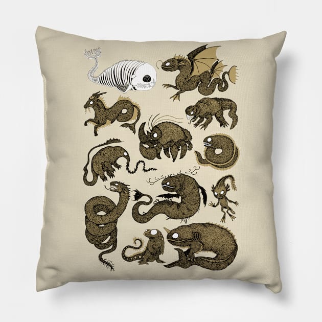 Sea Monsters assorted 3 Pillow by djrbennett