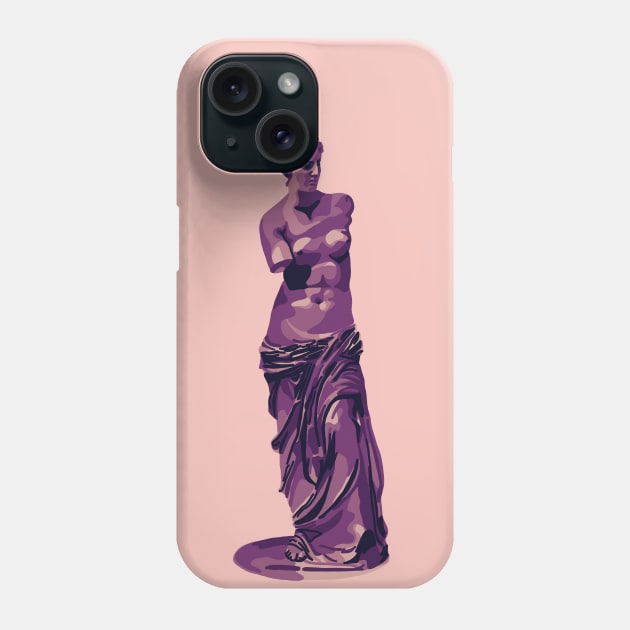 Cool Pink Venus de Milo Phone Case by Slightly Unhinged