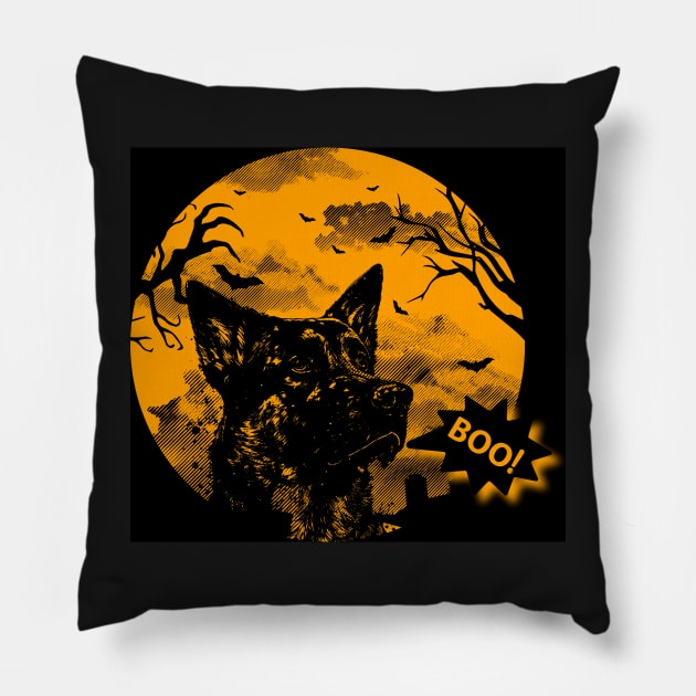 German Shepard Halloween-Boo Pillow by SWITPaintMixers