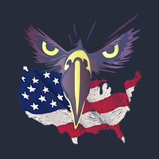 Strong Eagle Eyes Protecting USA Flag Patriots Memory Gift T-Shirt