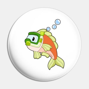 Fish Swimming Snorkel Pin