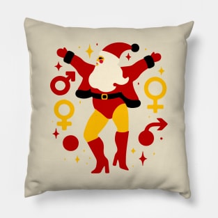 Dancing Santa Christmas Eve Party T Shirt Pillow