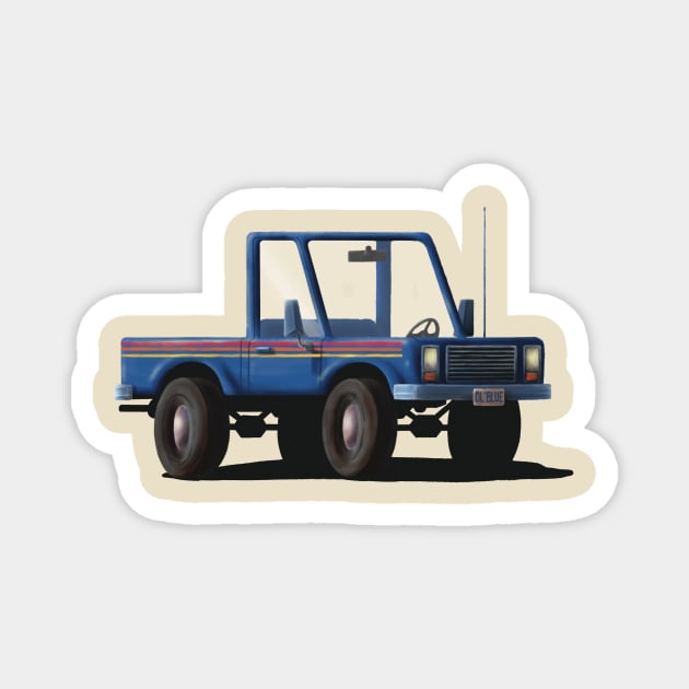 Blue Pickup Magnet by Gavin Otteson Art