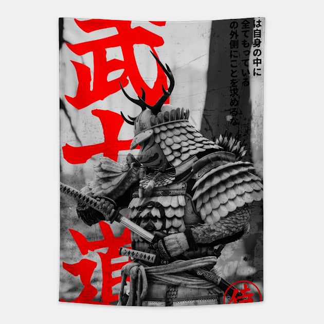 Bushido samurai Tapestry by paisdelasmaquinas