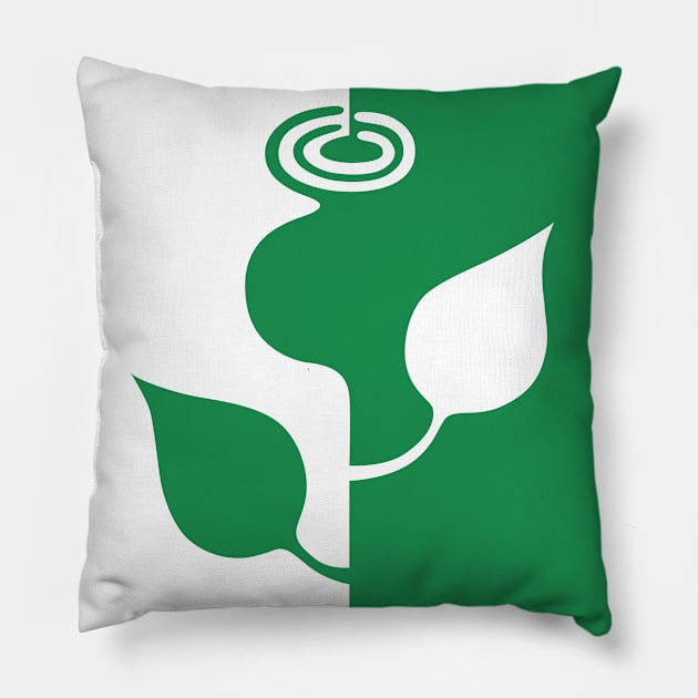 Flower, green and white abstraction Pillow by ClubFate