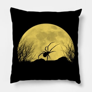 Spider under the moon Pillow