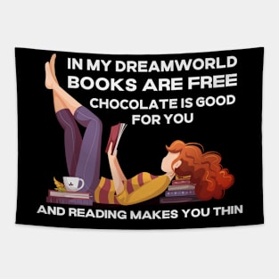 Funny Reading Design for Bookworms Tapestry