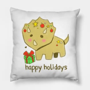 Cute Christmas dinosaur with gift Pillow