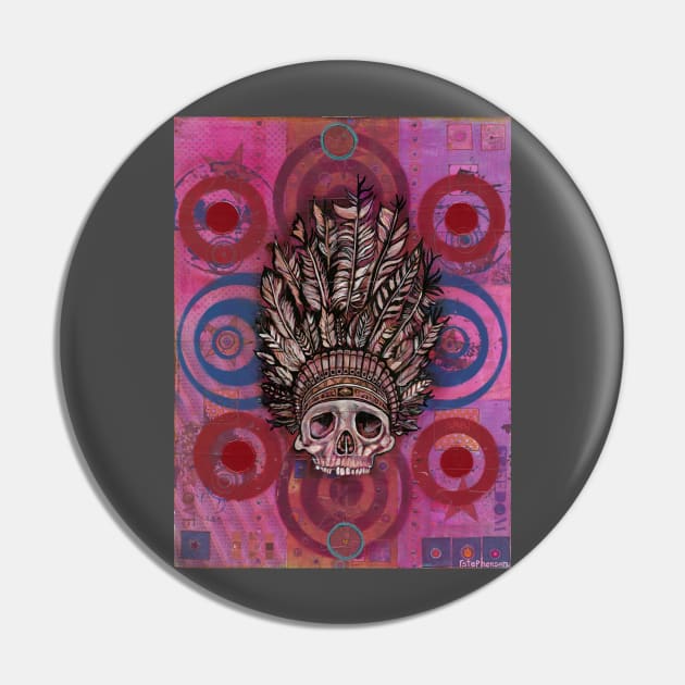 Pink Indian Skull Pin by Raybomusic01