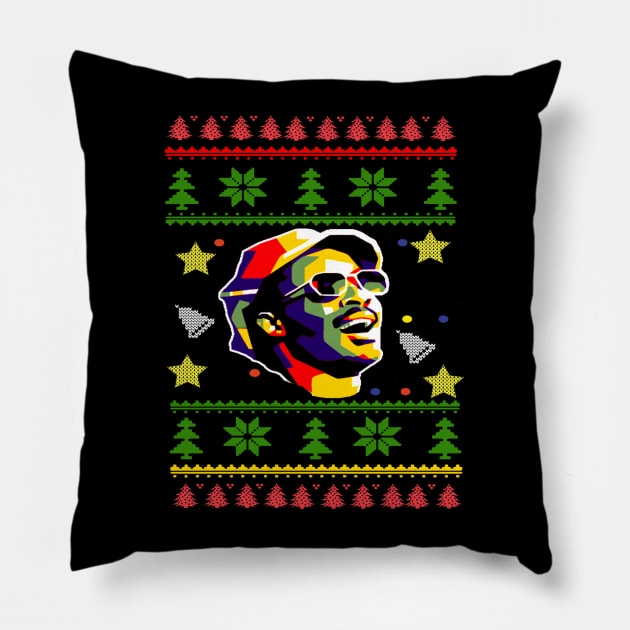 Ugly Xmas Stevie Wonder Wpap Pillow by graficklisensick666