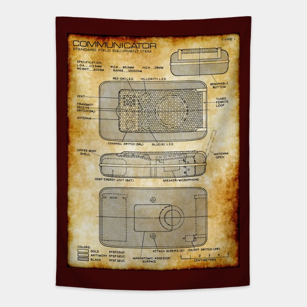 Parchment Showing Landing Party Communication Device Tapestry by Starbase79