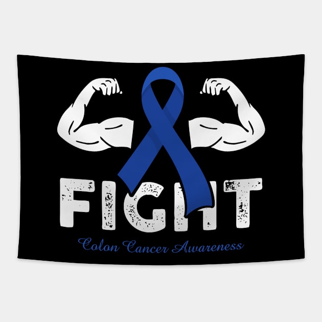 Fight Colon Cancer Awareness Warrior Ribbon Gift Tapestry by AKIFOJWsk