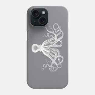 Octopus | Vintage Octopus | Tentacles | Sea Creatures | Nautical | Ocean | Sea | Beach | Grey and White | Phone Case