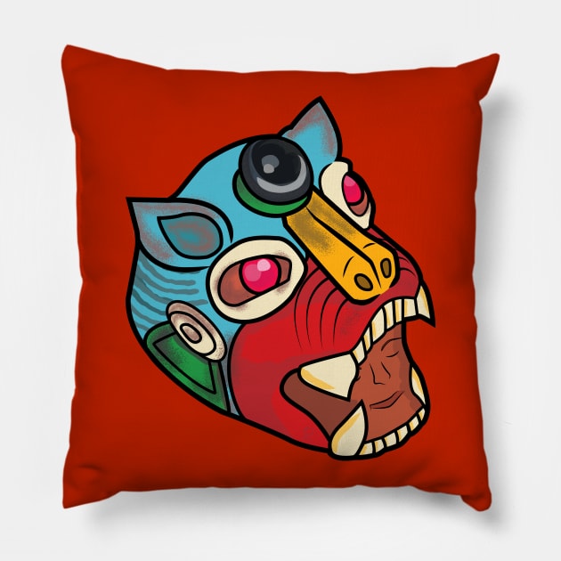 Jaguar Chichén itzá Pillow by onategraphics