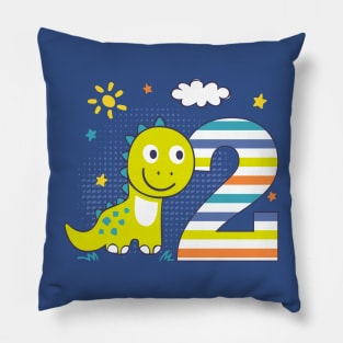 2nd Birthday Dinosaur Birthday Boy Pillow