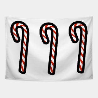 Three Candy Canes Christmas Tapestry