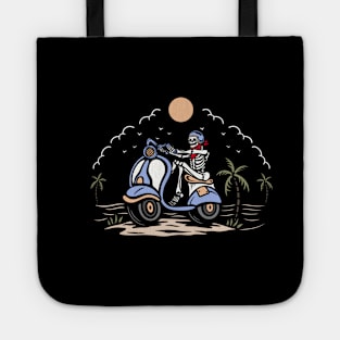 Skull and motorcycle Tote