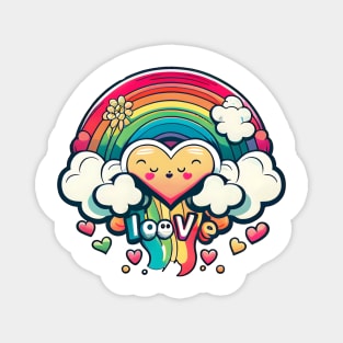 Loove Valentines Rainbow Heart lgbtq Magnet