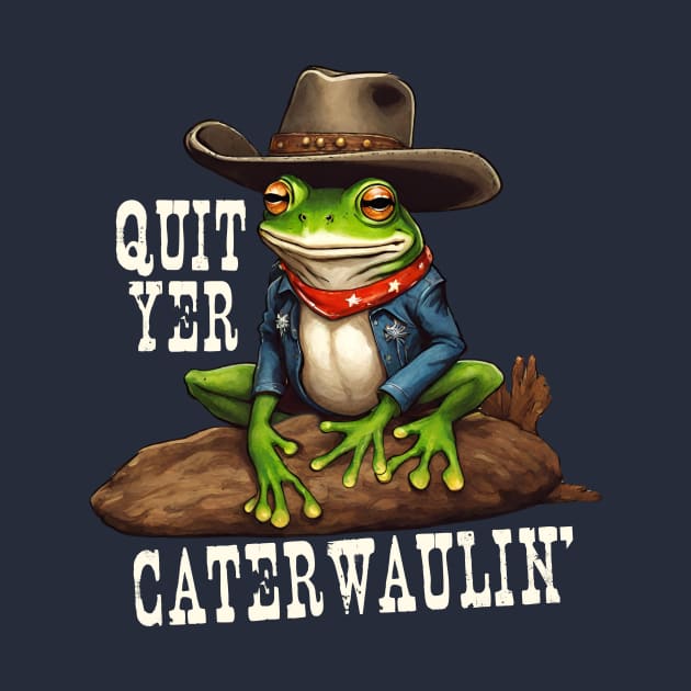 Cowboy frog caterwauling western lingo funny animal by BigMRanch