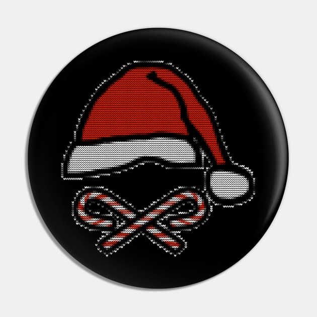 Christmas Knitted Santa Hat Candy Canes Pin by ellenhenryart
