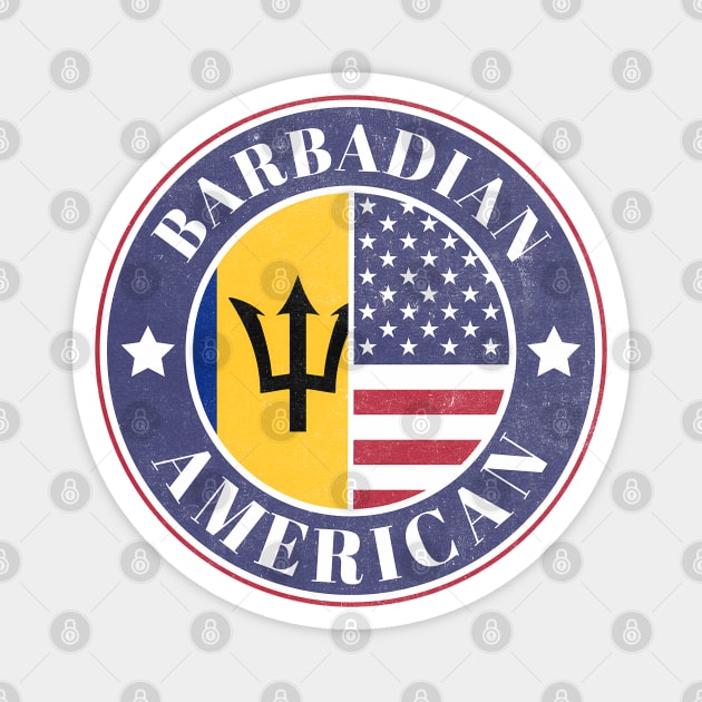 Proud Barbadian-American Badge - Barbados Flag Magnet by Yesteeyear