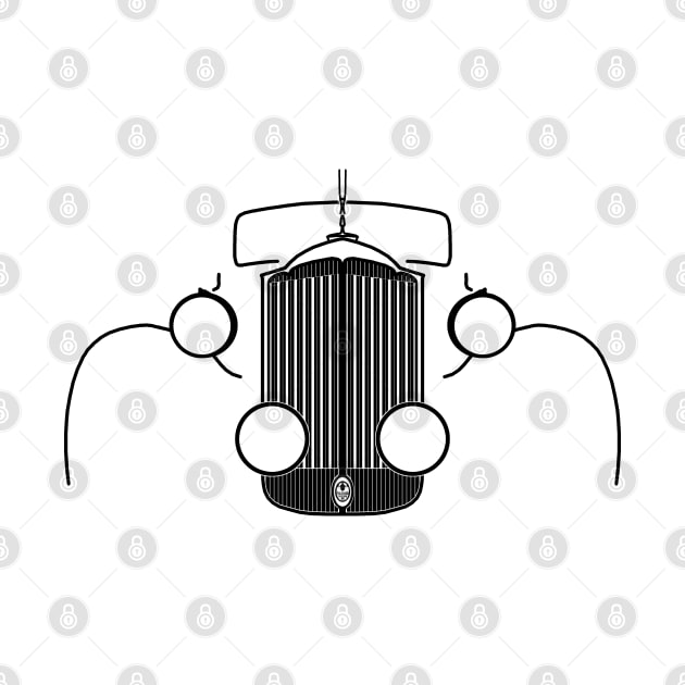 Packard Super Eight 1930s-1940s American classic car black outline graphic by soitwouldseem